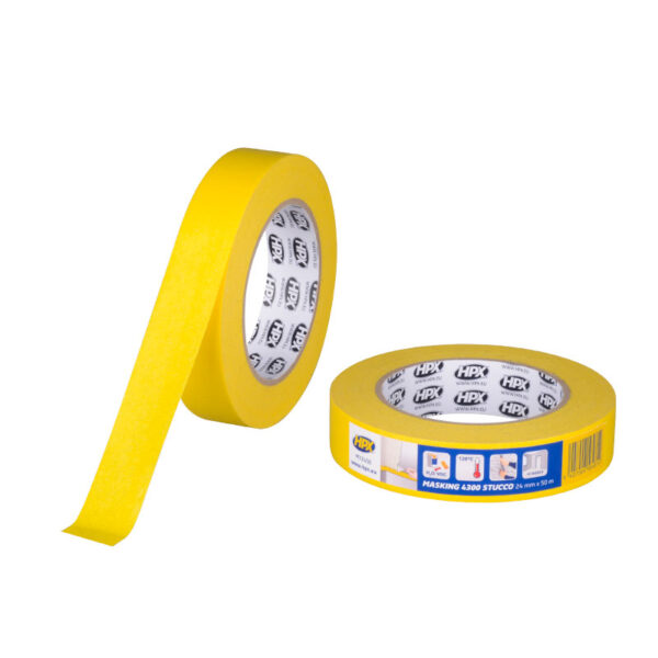 Малярна стрічка HPX STUCCO 4300 120 С 24мм х 50м жовта